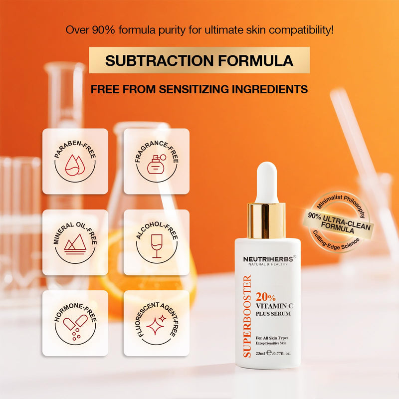 NEUTRIHERBS 20% Vitamin C Serum, Antioxidant Even Skin Tone-0.77 Fl Oz | Brighten & Anti-Aging & Boost Collagen, Revive Glow Dullness Uneven Skin, Nature Lightweight Skincare for Women and Men