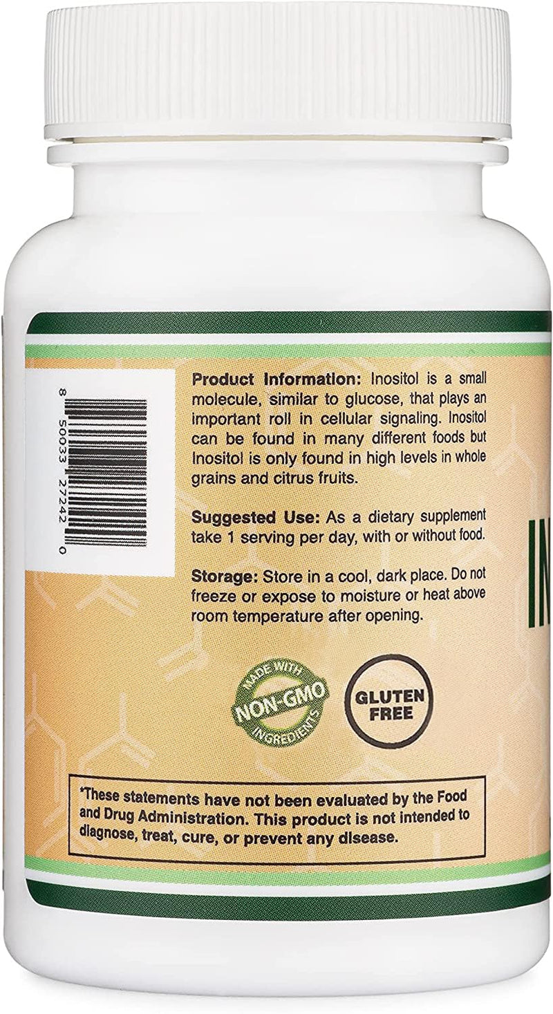 [Australia] - Inositol Capsules (Myo Inositol) 1000mg Health Support for Women (60 Count)(No Fillers, Vegan Safe, Gluten Free) by Double Wood 