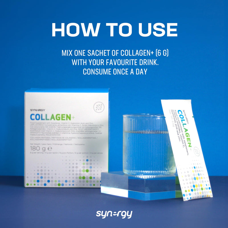 Synergy Worldwide Collagen+ 30 doses | 5810mg Collagen with Vitamin C, Hyaluronic Acid, and Zinc | Supports Skin, Hair, Nail, and Joint Health | Flavourless | 180g Collagen+