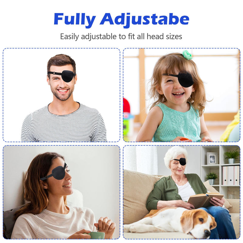 [Australia] - Eye Patch,2pcs Eye Patches for Adults,Medical Eyepatch for Left Right Eye After Surgery,Adjustable Eye Patch for Amblyopia Strabismus Black 