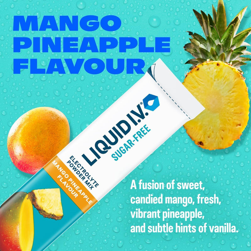 Liquid I.V. Electrolyte Powder Pack, Lemon Lime Hydration Multiplier & Sugar Free Mango Pineapple, Electrolytes with 7 Vitamins & Minerals for Fast Hydration & Energy, Vegan & Gluten Free, 12 Sachets