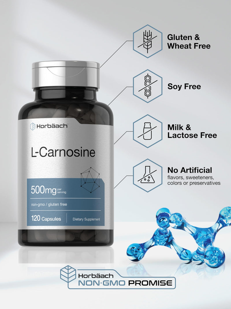 [Australia] - Horb√§ach L-Carnosine 500mg | 120 Capsule Supplement | Non-GMO & Gluten Free Powder Pills 