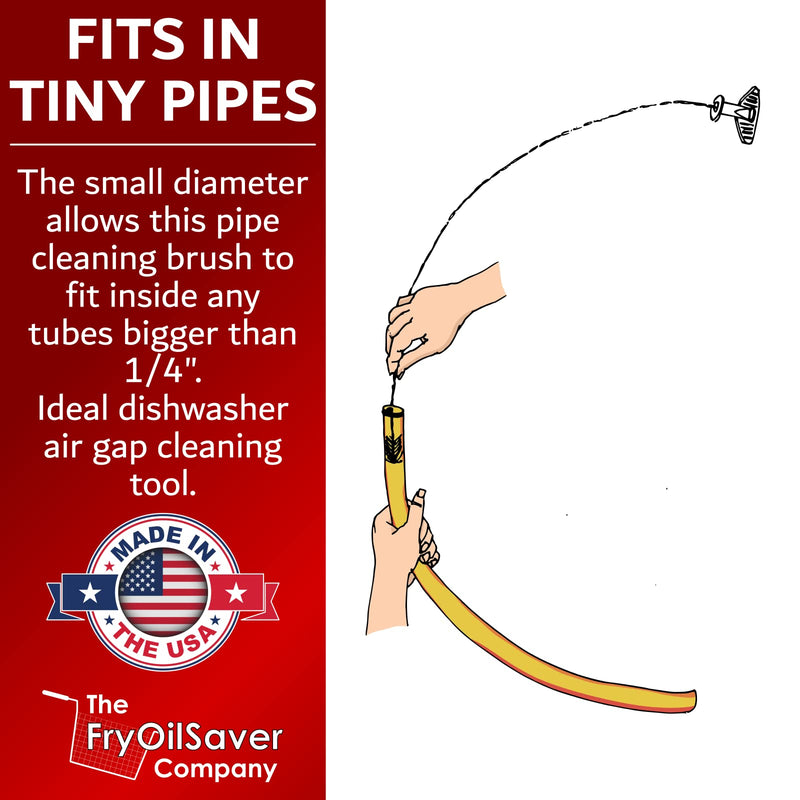 [Australia] - Flexible Dishwasher Cleaning Brush, Sink Snake Drain Cleaning Tool, Vinyl Pipe Cleaner, CPAP Hose Cleaner, Extra Long 48" Unclogger Tool Perfect for Kitchen Sink Drain Cleaner by FryOilSaver Co. B291C 