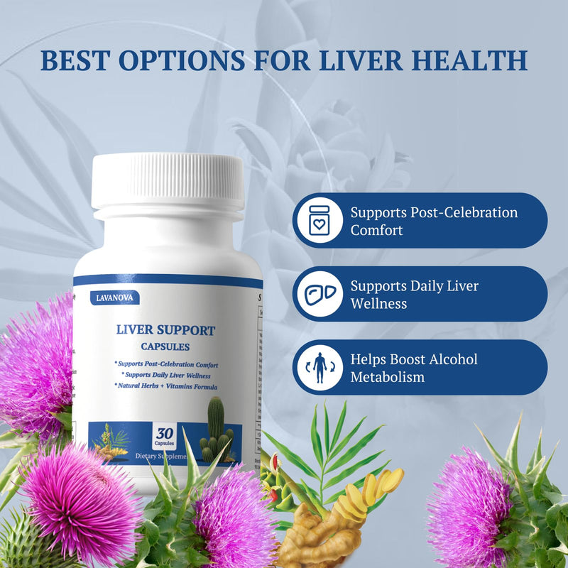 DHM Pre-Drink & Liver Support Supplement with Dihydromyricetin, Milk Thistle & L-Cysteine – Hangover Support, Alcohol Recovery, Liver Detox & Hydration Formula with Vitamins B, C, E – 30 Capsules