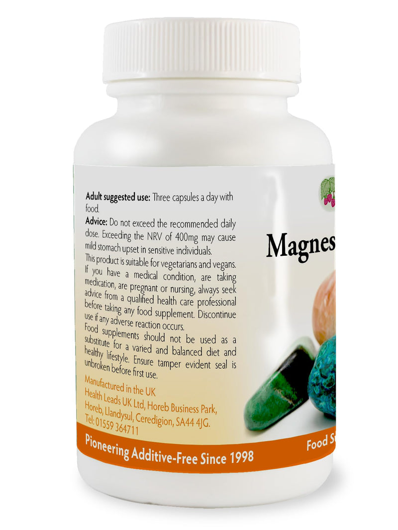 Magnesium Gluconate 500mg x 90 Capsules (100% Additive Free)