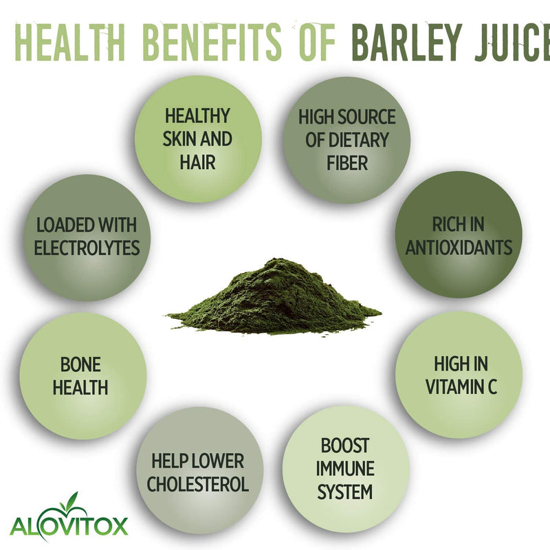 Alovitox Barley Grass Juice Powder: USDA Organic, Raw, 56 Servings | With Chlorophyll, Vitamins, Minerals, Enzymes, Antioxidant and Immune Boosting, All Natural, Gluten-Free, Non-GMO, 8 oz 8 Ounce (Pack of 1)