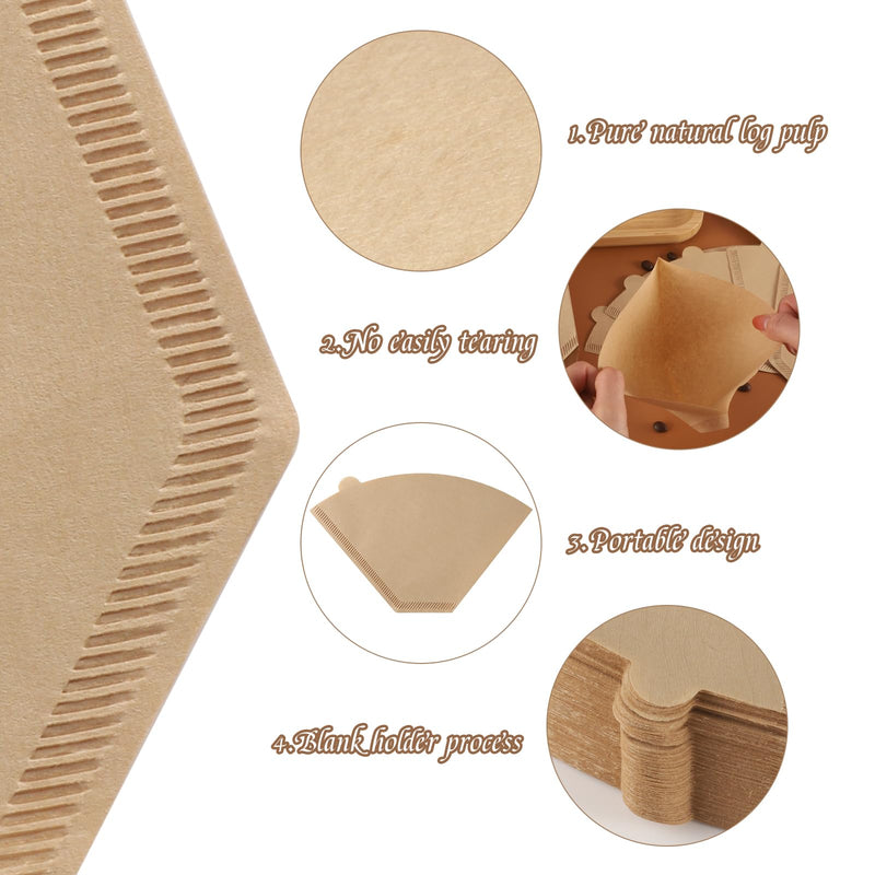 [Australia] - 160 Count #4 Cone Coffee Filters 8-12 Cup Disposable Coffee Filters 4 Cone Paper Unbleached Natural Number 4 Filters Paper Compatible with Ninja Coffee Filter, Drip and Pour Over Coffee Maker 160 