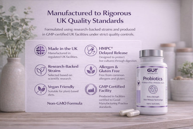 Advanced High Strength Daily Probiotic - Supports Men’s & Women’s Microbiome Health - Gut, Digestion & Bloating Support - Whole Body Wellbeing - Slow-Release - Vegan & Gluten Free - Made in UK
