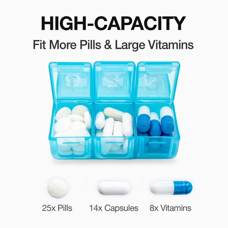 e-Pill 6 Times a Day 7 Day Weekly Pill Organizer – Large Capacity Rainbow Multicolor Pill Box for Vitamins & Medications