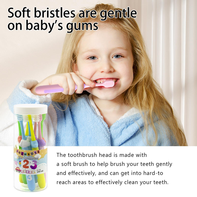 [Australia] - SNOWROSE 8 Pcs Kids Toothbrushes,Soft Bristles Toothbrushes for 2-12 Years Old Kids, Multicolor Baby Toothbrush Pack, Cute Toddler Toothbrush Girl & Boy 1 Count (Pack of 8) 