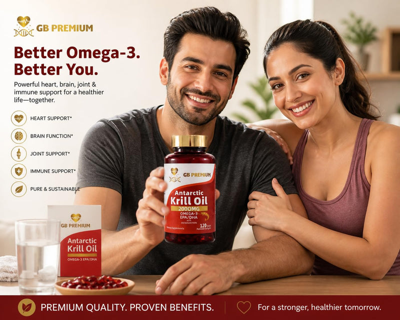 Antarctic Krill Oil 2000mg, Omega-3 EPA & DHA with Astaxanthin and Phospholipids, High Strength Krill Oil Supplement, 120 Softgels