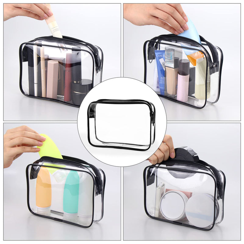TSA Approved Toiletry Bag Clear Makeup Bags 2Pack +Large Weekender Bag for Women with Shoe Compartment for Travel Gym Camping