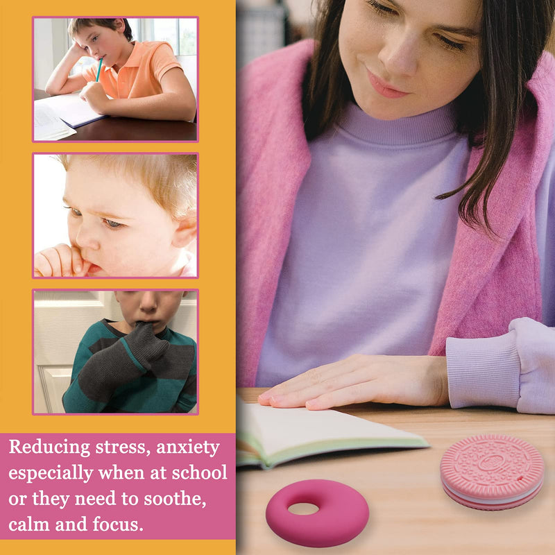 [Australia] - Chew Necklaces for Sensory Kids, Silicone Chewy Necklace for Children with Autism, ADHD, SPD, Chewing, Oral Motor Therapy Sensory Toys Pink 6PCS 