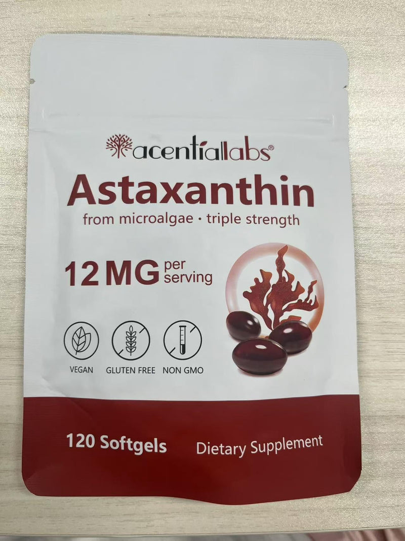 Astaxanthin 12mg Triple Strength from Microalgae, 120 Softgels, 4 Month Supply | Premium Antioxidant Supplement, Supports Eye, Joint, Internal Circulation, Skin & Immune Health