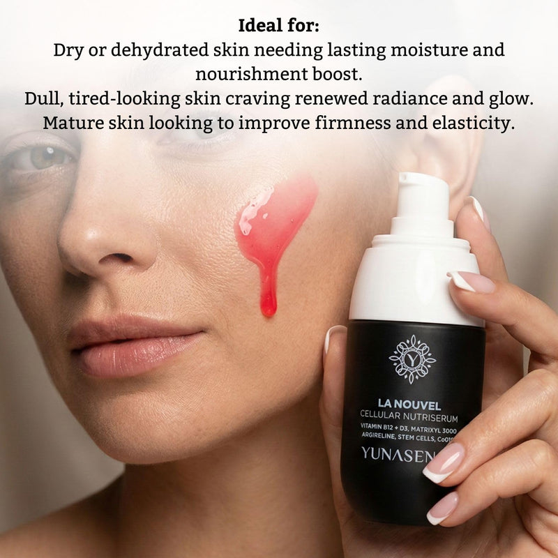 LA NOUVEL Cellular Nutri Serum with Vitamin B12 (Methylated)+D3, Matrixyl 3000, Argireline, Stem Cells & CoQ10, 1oz Antiaging, Firming, Lifting, Collagen Boosting.