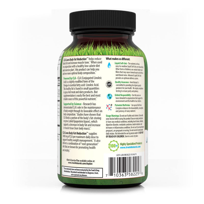 [Australia] - Irwin Naturals Cla Lean Body Fat Reduction 80 Sgels 1 