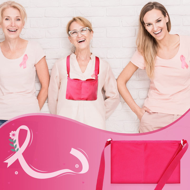 [Australia] - Mastectomy Drainage Holder with 4 Pouch Shower Bag Adjustable Drain Holder After Tummy Tuck Quick Dry Stretchy Handy for Mastectomy Recovery Breast Augmentation Reduction for Patient Care Kit (Pink) Pink 