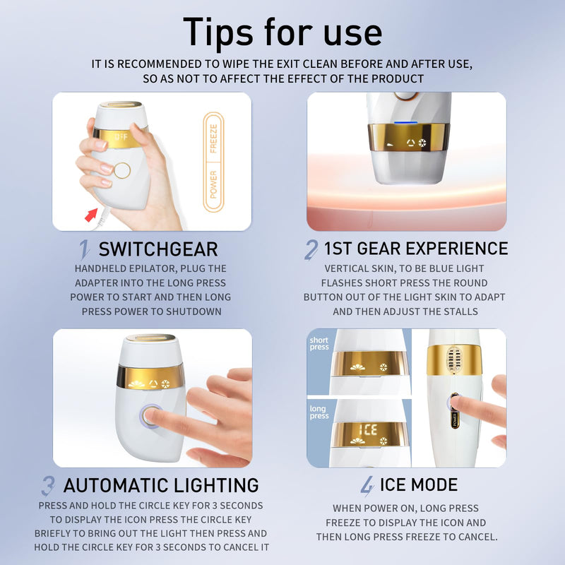 [Australia] - IPL Home Use Hair Removal Device，999,999 Flashes,Permanent Hair Removal for Men and Women, Painless Care Function, Long Lasting Hair Removal, Safe for Whole Body Use 