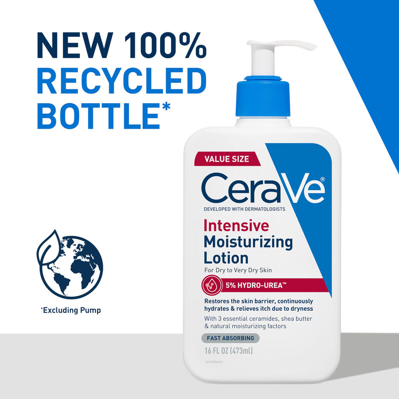 CeraVe Intensive Moisturizing Lotion, Shea Butter Body Lotion, 16oz | Skin Care, Relieves Signs Of Dry Skin with Hydro-Urea & Shea Butter In A Non-Greasy Formula For Rough, Tight and Itchy Skin 16 Fl Oz (Pack of 1)