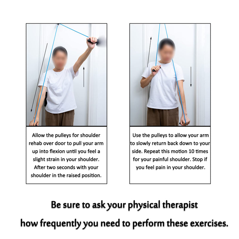 Shoulder Pulley Over The Door Physical Therapy System, Exercise Pulley, Alleviate Shoulder Pain and Facilitate Recovery from Surgery, FSA/HSA Eligible Blue