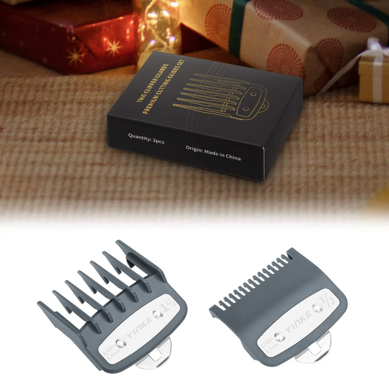 [Australia] - Yinke Trimmer Attachments for Wahl Hair Clipper Magic Clip Trimmer Razor, 2 Cutting Lengths are 1.5 mm and 4.5 mm Beard Trimmer Attachment Comb Set Kit (2PCS, Gray) 
