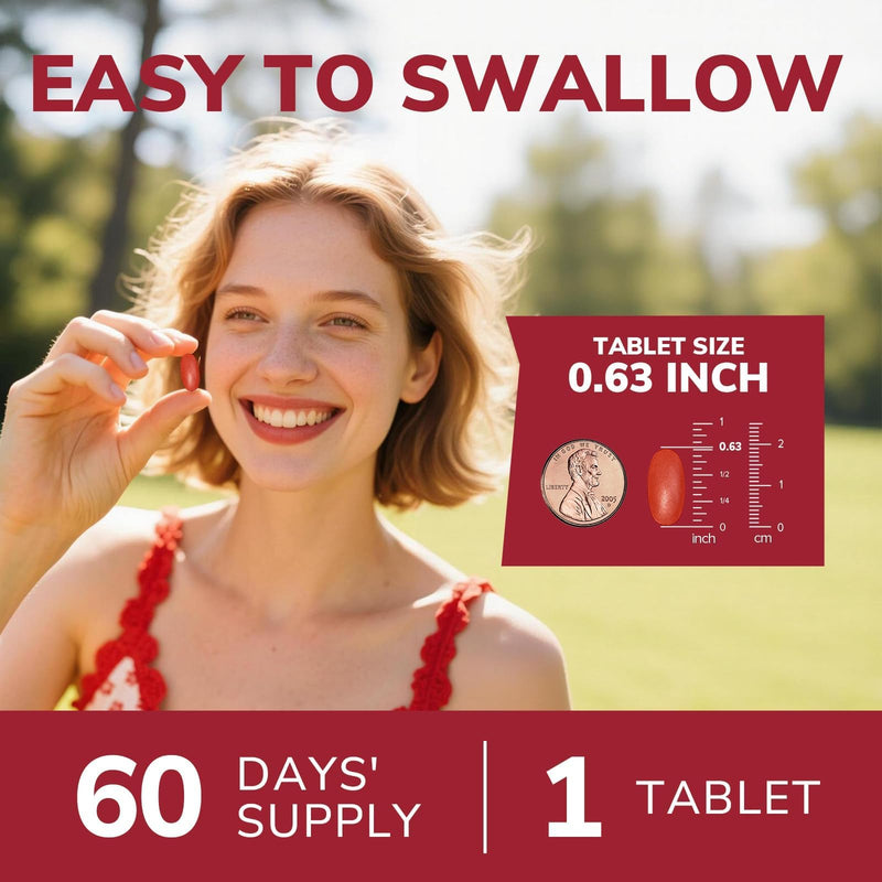 Vitalibre Iron Supplement for Women & Men, 65 mg, Ferrous Sulfate, Vitamin C, D3, B6, B12, Folate, Beet Root, Spinach, Pumpkin Seeds, Nettle, for Red Blood Cell & Energy Production, 60 Tablets 60 Count (Pack of 1)