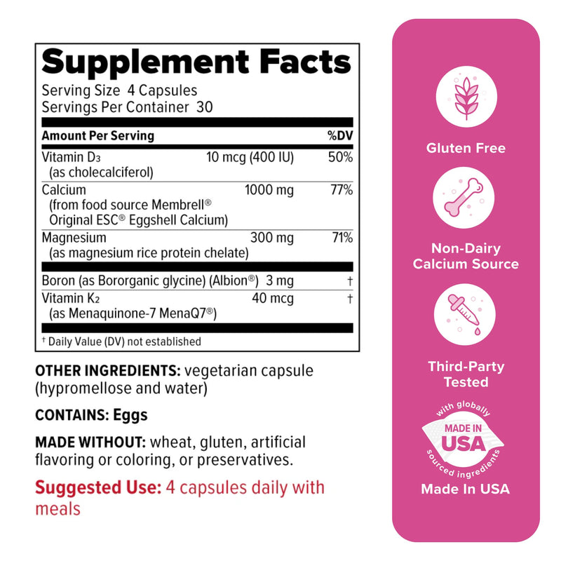 Redd Remedies, Bone Health Advanced, Vitamin D3 and Calcium for Strong Bone Support, 120 Vegetarian Capsules Standard Packaging