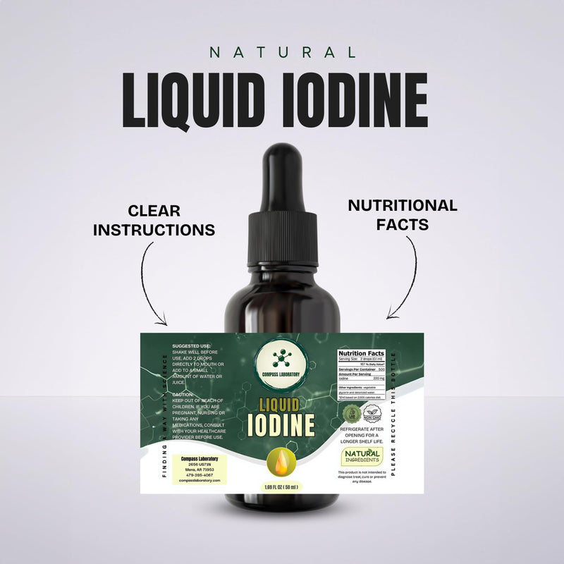 [Australia] - Iodine Liquid Drops | Clear & Colorless Liquid | 50ml - 250mcg/Serving | High-Purity Dietary Supplement 