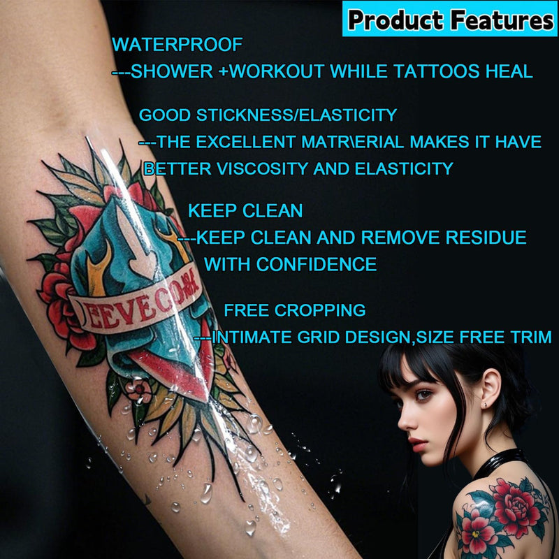 [Australia] - ANAMPION Tattoo Aftercare Waterproof Bandages 6"x2 Yard Second Skin Bandage Tattoo Cover Up Tape for Faster Tattoo Healing Recovery and Skin Care Protection Waterproof Bandage Transparent Film 6 Inch x 2 Yards 