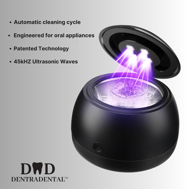 [Australia] - 45KHz Ultrasonic Retainer Cleaner Machine, 230ML UV Cleaner for Retainer, Denture, Mouth Guard, Aligner, Braces, Toothbrush & Jewelry | 3 Digital Timer Modes | Black 