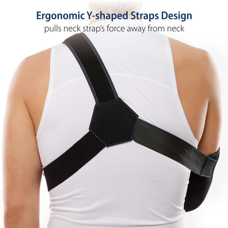 [Australia] - Duluxe Shoulder Immobilizer Arm Sling ‚Äì Medical Sling with Adjustable Shoulder and Waist Straps for Torn Rotator Cuff, Clavical, Elbow, Forearm Injury (Large) Large 
