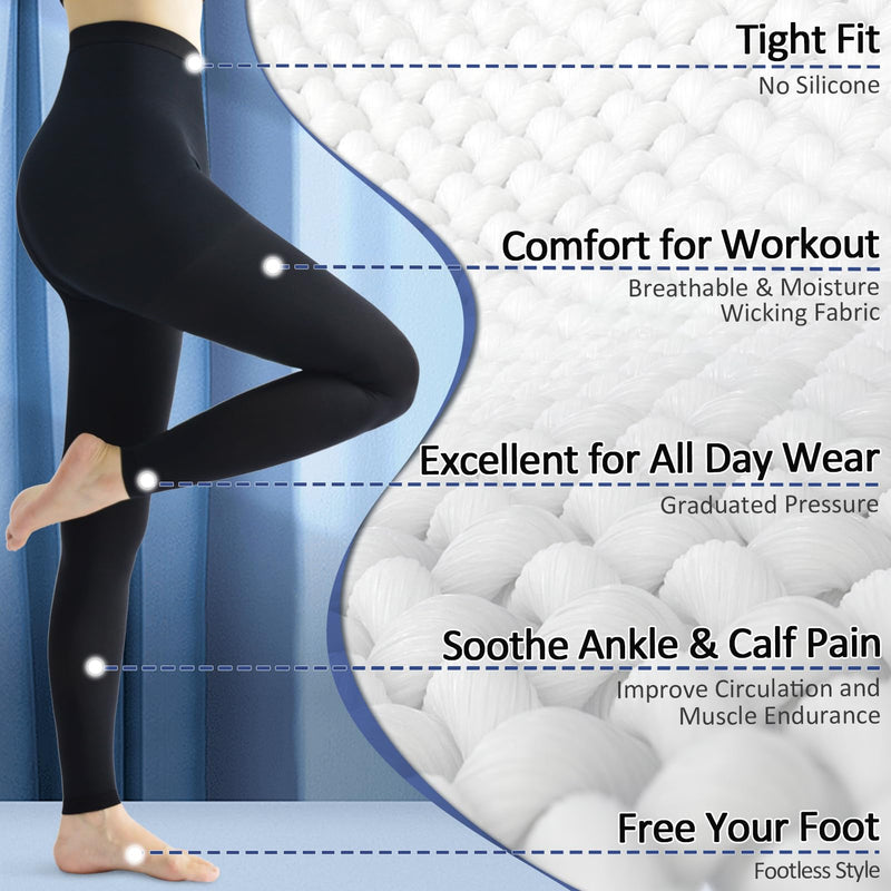 [Australia] - beister Medical compression stockings for women, long, 20-30 mmHg, support stockings for men, opaque toe-free compression trousers, class 2, solid support for varicose veins, edema, black M 