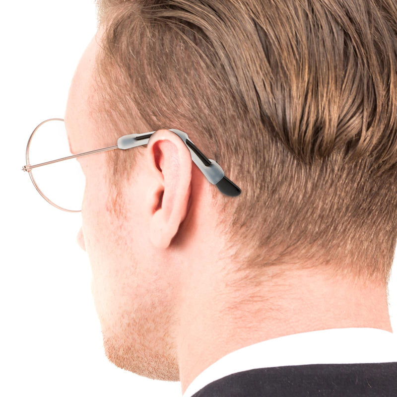 [Australia] - TIESOME 10 pairs of silicone non-slip covers, glasses end tips, glasses ear tips, covers, non-slip, non-slip glasses, glasses temples, glasses silicone covers, end caps for glasses, white 