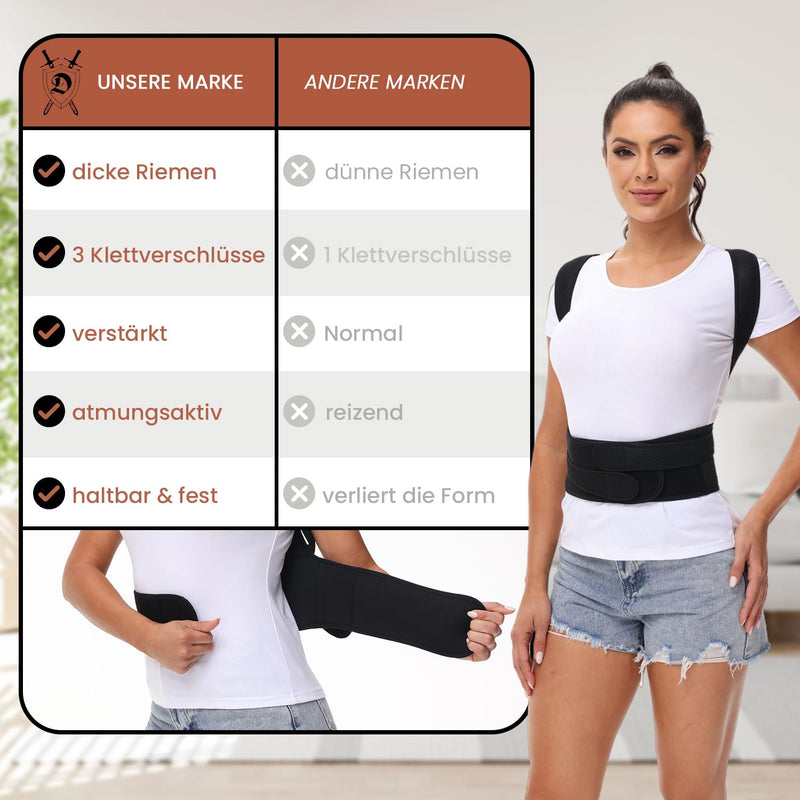 [Australia] - DONNER KRAFT posture correction men and women: back posture corrector posture correction strap for men and women - adjustable and breathable posture trainer + ebook guide (L) L 