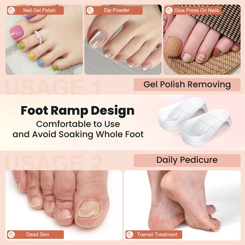 Yokilly Toe Nail Soaking Bowl: Large Size Acetone Proof Toe Soaking Tray | Shoe Design Foot Soaking Bath Tub for Soak Off Dip Powder Gel Polish Remover - DIY enthusiasts Home Use-Clear Clear