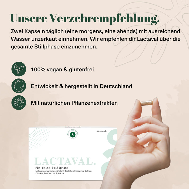 [Australia] - håvsund LACTAVAL lactation vitamins (60 capsules) • Dietary supplement for mothers & women in the breastfeeding phase • Fenugreek capsules with fennel, caraway, cumin & anise • Vegan 