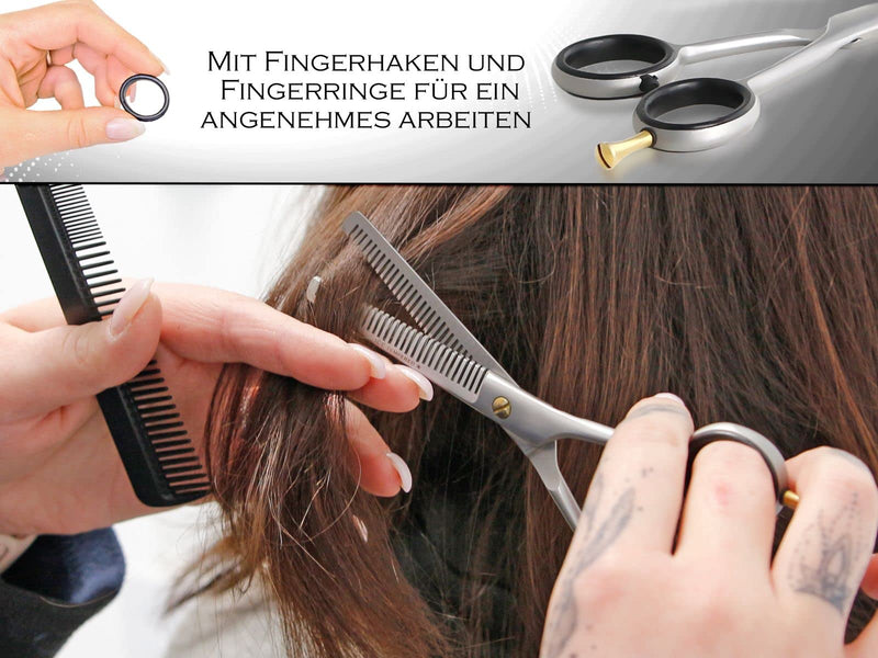 [Australia] - Professional hair scissors, hairdressing scissors, thinning scissors, modeling scissors, stainless steel, hair cutting scissors with sharp cutting edge for a perfect haircut (6 inches / 15.24 cm, thinning scissors) 6 inches / 15.24 cm 