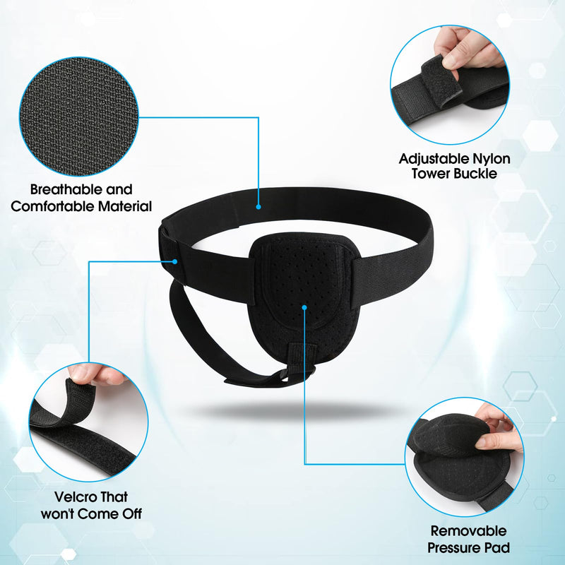 COSTICA Hernia Belts for Men, Inguinal Hernia Support Belt for Men and Women, Adjustable Groin Belt Fits Left or Right Side, Support Truss for Inguinal, 1 Removable Compression Pad, 1 PCS, L/XL Large/X-Large (Pack of 1) Black