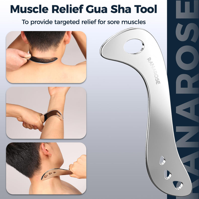 [Australia] - 3 Pack Stainless Steel Guasha Tool, Muscle Scraper Tools for Full-Body Massage, Muscle Relief, Physical Therapy & Myofascial Release L3 