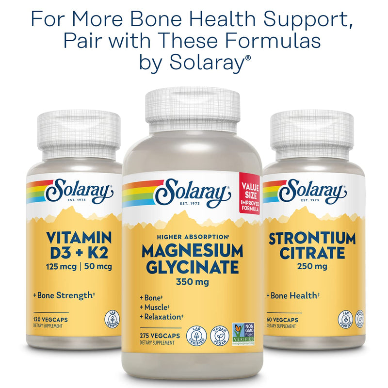 SOLARAY Calcium Magnesium Citrate 1:1 with Vitamin D2, 180 VegCaps | Bone, Muscle, Teeth & Nerve Support, Calcium & Magnesium Citrate with Vitamin D2, 30 Servings, Lab Verified