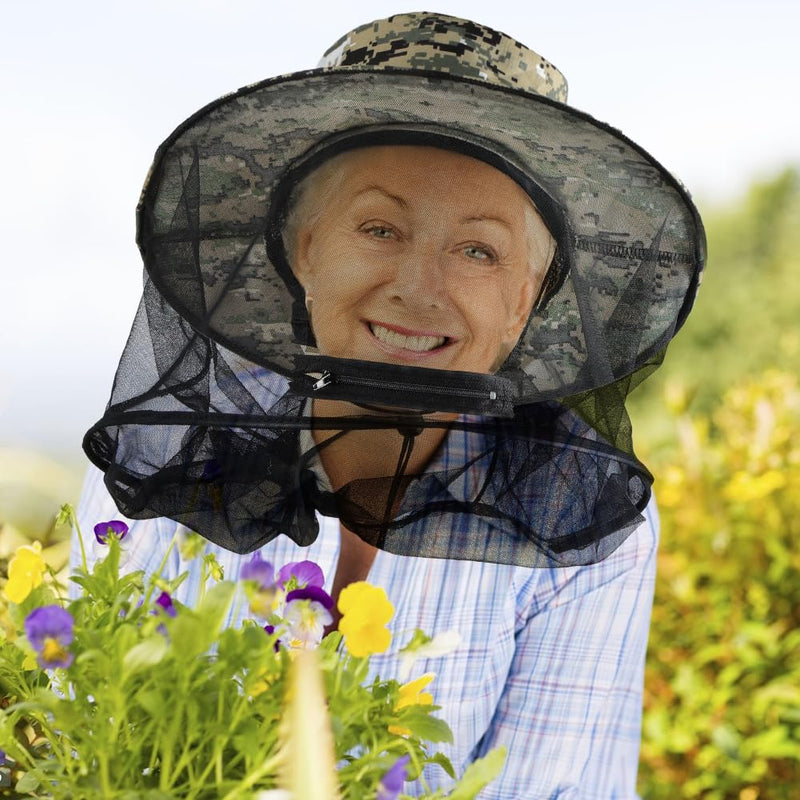 [Australia] - AOGOE Head Net Face Mesh Head Cover, Hat with Mosquito Net, Mosquito Head Net Net Head Protection Net for Optimal View, Washable, Mosquito Net Hat for Outdoor Lovers, Climbing, Fishing, Beekeeping (Khaki) Khaki 