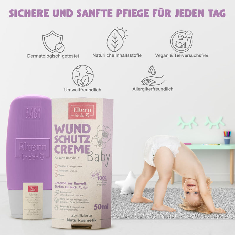 [Australia] - Parents for you Premium Baby Wound Protection Cream 50ml for delicate baby skin | Baby wound protection with valuable organic oils | Allergy friendly & vegan 