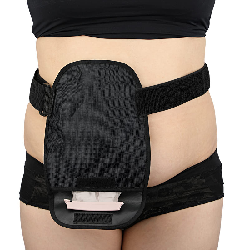 [Australia] - Colostomy Bag Covers Ostomy Pouch Cover Ostomy Supplies Stoma Support Belt Ileostomy Shower Guard Women Men Black 