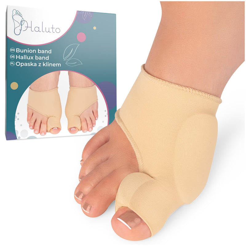 [Australia] - HALUTO Pack of 2 Hallux Valgus Correction Bandage - Toe Separator Hallux Valgus - Toe Separator Big Toe - Hallux Valgus Socks with Gel Protection Bandage with Wedge 