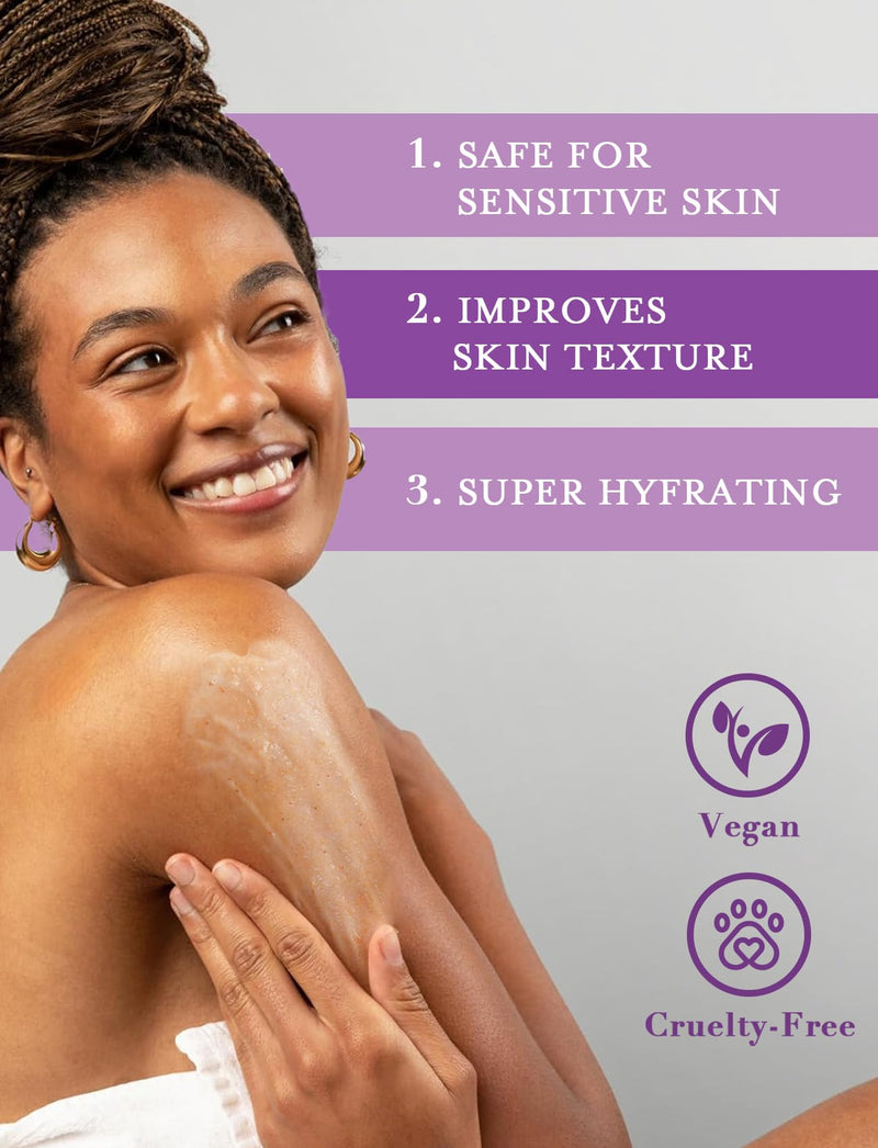 [Australia] - Elvira KP Bump Eraser Foot & Body Scrub, Exfoliating Scrub for Keratosis Pilaris, Smooth Skin with 10% AHA BHA & Niacinamide, Deep Moisturizing Cleanser for All Skin Types, Exfoliante para el Cuerpo UNSCENTED 