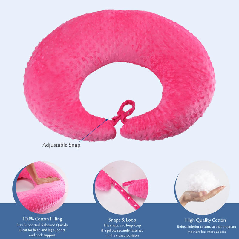 [Australia] - BBL Pillow After Surgery, BBL Pillow for Sitting Sleeping Driving, Hemorrhoid Pillow Seat Support Cushio for Butt with Hole, Butt Donut Pillow for Woman (Rose Red) Rose Red 