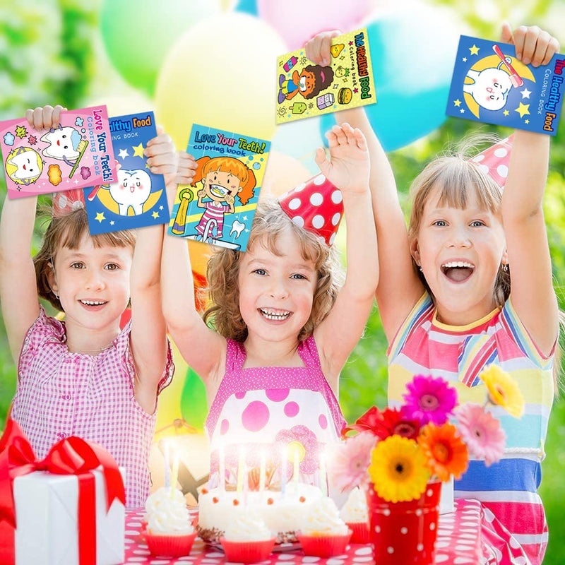 [Australia] - Dental Kids 24‑Pack 5″ × 7″ Mini Dental Coloring & Activity Books – 6 Pages Small Teeth Color Booklets | Classroom & Dental Party Favors, Birthday Goody Bag Gifts, Kids 3+ 