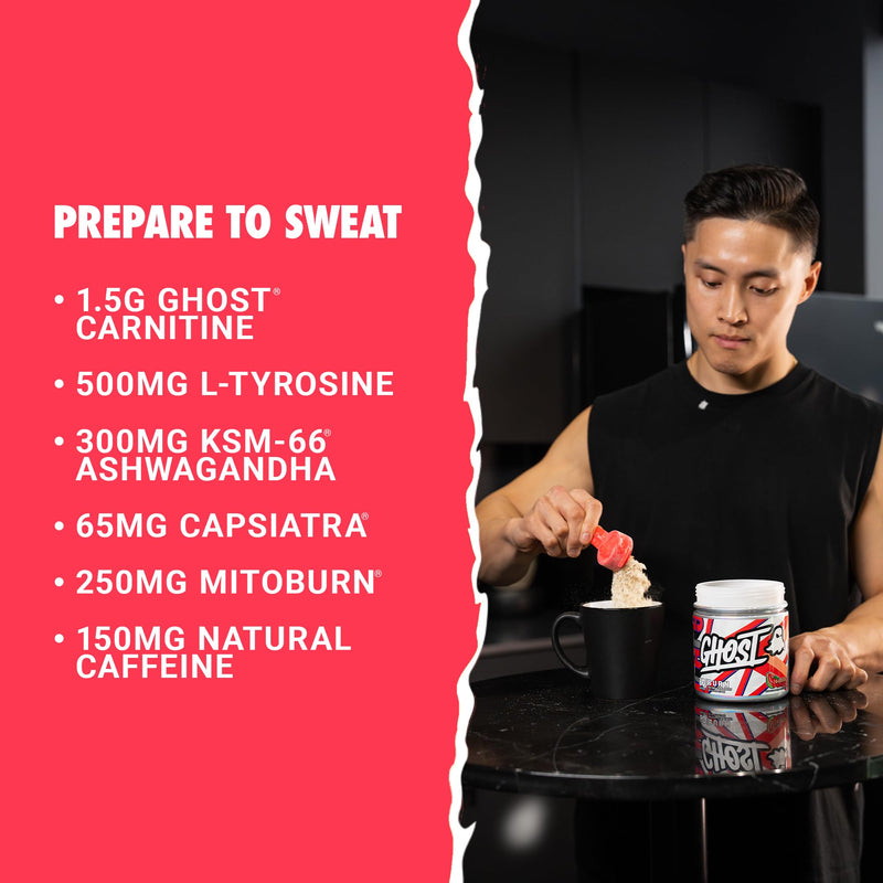 [Australia] - GHOST Burn Weight Management Powder, Guava Berry (60 Servings) - Metabolism & Energy Support Supplement for Men & Women - Natural Caffeine, L-Carnitine & L-Tyrosine - Gluten, Soy & Sugar-Free, Vegan 
