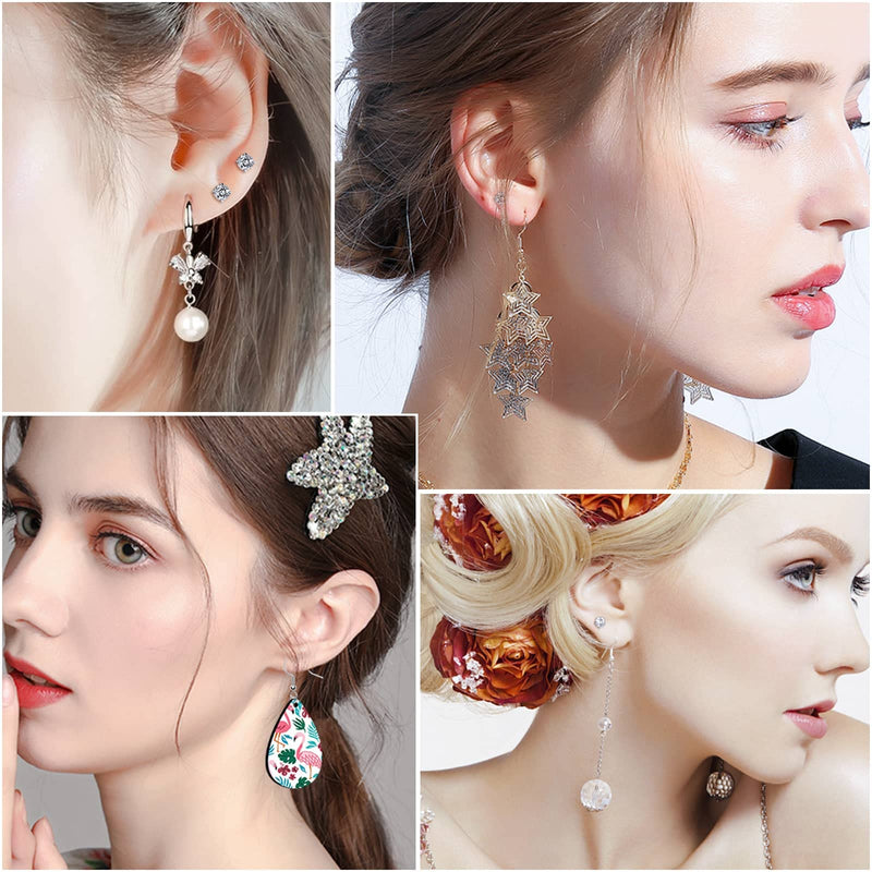 [Australia] - Evatage 10 Packs Self Ear Piercing Kit, Home Piercing Kit Disposable Ear Piercing Gun Kit with Stainless Steel Earring Studs for Pierce Your Own Ears White 