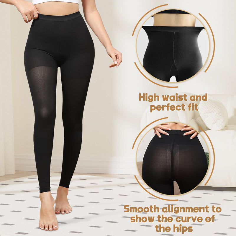 [Australia] - Beister Medical Compression Pantyhose for Men & Women, 15-20mmHg Opaque Footless Waist High Compression Stockings & Leggings, Circulation Support Pressure Tight for Varicose Veins, Oedema, Flight, DVT Black Large 